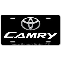 Toyota Camry Inspired Art White on Black FLAT Aluminum Novelty License Tag Plate - $17.99