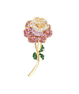Luxury Rose Gold Pins Lapel Collar Pin Corsage Brooch Women Jewelry Rhin... - £9.58 GBP