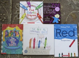 5 books The Day the Crayons Quit, Harold and the Purple Crayon, The Crayon Box - £7.04 GBP