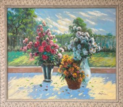 Robert Lui Flowers Signed Original Canvas Floral Nature Landscape Art - £293.59 GBP