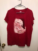 Holiday Time Santa Claus Shirt Merry Christmas Red SZ XL Short Sleeve T Shirt - £4.72 GBP