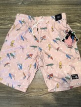 RVCA Mens XS Elastic Print Shorts Pink Parakeet Drawstring Waist. NWT. Q - £19.54 GBP