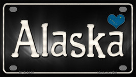Alaska Flag Script Novelty Mini Metal License Plate Tag - £11.72 GBP