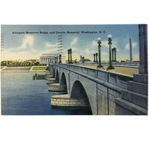 Vtg Postcard, Arlington Memorial Bridge and Lincoln Memorial, Washington DC 1950 - £7.89 GBP