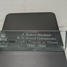 J. Robert Stockner R. E. Grand Commander Knights Templar of Illinois 1995-1996  - £85.35 GBP
