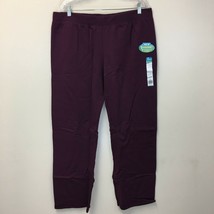 Hanes ComfortSoft Women&#39;s 2pk Open Bottom Leg Fleece Sweatpants Purple L (12-14) - £22.47 GBP