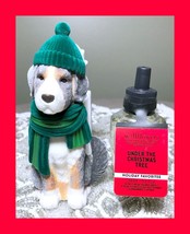 Bath &amp; Body Works Holiday Dog w/ Scarf Wallflowers Fragrance Plug + Refill XMAS - $33.81