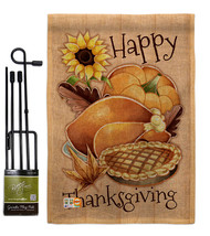 Happy Thanksgiving Feast Burlap - Impressions Decorative Metal Garden Pole Flag  - £26.65 GBP