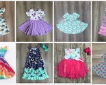 NEW Boutique Baby Girls Dress Lot Size 12-18 M Mermaids Tie Dye Unicorn ... - £31.96 GBP