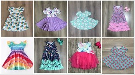 NEW Boutique Baby Girls Dress Lot Size 12-18 M Mermaids Tie Dye Unicorn Tutu - £31.89 GBP