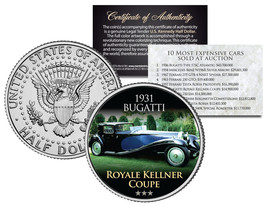 1931 Bugatti *Expensive Auction Cars* Jfk Half Dollar Coin Royale Kellner Coupe - £6.71 GBP