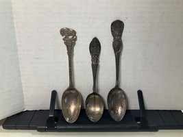 Set Of 3 Vintage Sterling  Silver Souvenir Spoons Buffalo, New York 2.2 Oz. - £78.33 GBP
