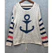 Cato Women&#39;s Sweater 22/24 W Nautical Anchor  Blue Cream Stripes Beach - $368.66 MXN