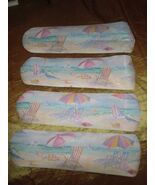 CUSTOM BEACH CHAIR UMBRELLA SAND CASTLE ON THE OCEAN ~ SOFT WATER COLOR ... - $2,203.13 MXN