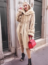 Vintage Glamorous  Blond Mink Fur Coat Stroller L/XL  Fast Shipping - £392.39 GBP