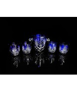 Faberge Odessa Cobalt Blue Ice Bucket with 4 glasses - $1,495.00