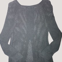 Sweater Black Ivanka Trump Medium Womens Open Crochet Knit Long Sleeve - £25.08 GBP