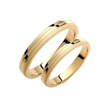 Minimal Wedding Band Set-Wedding Band Pair-Custom Gold Rings-14k Weddings Rings - $540.00+