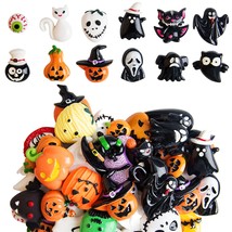 50Pcs Halloween Slime Charms Halloween Resin Flatback Charms Pumpkin Ghost Spide - £11.85 GBP