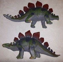 Lot of 2 Hard Plastic 8 inch Toy Dinosaurs Stegosaurus - £14.02 GBP