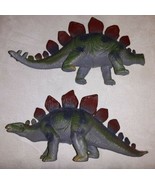 Lot of 2 Hard Plastic 8 inch Toy Dinosaurs Stegosaurus - $17.59