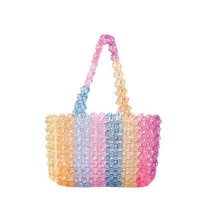 Handmade Beaded Handbag Rainbow Bead Bag Tote Bag - £55.24 GBP