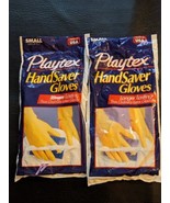 Lot of 2 Playtex Handsaver Gloves Yellow Small USA 1997 NEW - $639.58 MXN