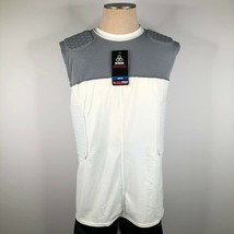 McDavid Mens 2XL Gray White Hexpad Sleeveless 5 Pad Compression Shirt NWT $65 - £19.95 GBP