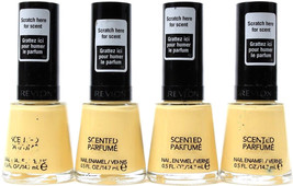 4 Revlon Premium Scented Perfume Nail Enamel Polish Lemon Meringue Yello... - $9.99