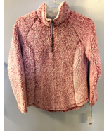 Te Verde Fleece Pullover 1/4 zip Jacket Red/Ivory Size Small NWT - $24.75