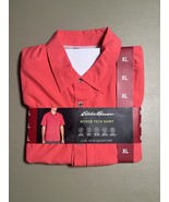 Eddie Bauer Woven Tech Shirt Button Up Short Sleeve Men’s XL Cayenne - $221.44 MXN