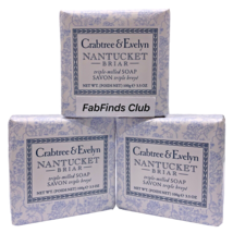 Crabtree &amp; Evelyn Nantucket Briar Triple Milled Bar Soap 10.5oz (3x3.5oz) - £16.40 GBP