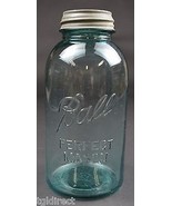 Ball Blue Glass Half Gallon Perfect Mason Jar With Lid No. 10 Canning Ve... - £26.61 GBP