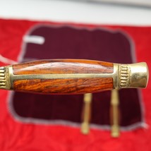 3X Vintage MCM Brass &amp; Inlaid Wooden Handles 4 3/4&quot; Demitasse or Dessert... - $12.98