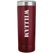William - 22oz Insulated Skinny Tumbler Personalized Name - Maroon - £26.37 GBP