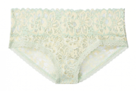 Victoria&#39;s Secret XL The Lacie Floral Lace Hiphugger Panty Gray Beige Underwear - $15.14