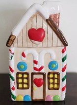 Ceramic Gingerbread House Cookie Jar ~ Holiday Jar ~ 10.5&quot; Tall ~ Christmas Jar - £46.81 GBP