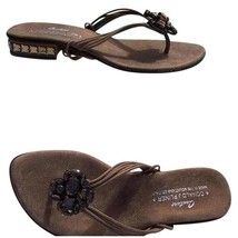 Donald Pliner Bronze Metallic Leather Shoe Sandal New Chunky Stones $285... - $114.00