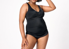 Kim Gravel x Swimsuits For All Sarong One-Piece Onyx, Plus 20 - £21.83 GBP