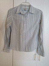 L.L. BEAN LADIES LS 100% COTTON BUTTON SHIRT-XS-WORN ONCE-PRETTY STRIPES - £4.63 GBP