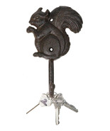 Pack Of 2 Cast Iron Rustic Whimsical Tree Squirrel Chipmunk with Acorn W... - $28.92 CAD