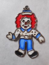 Mamselle Raggedy Andy Enamel Metal Charm Pendant 2 3/4&quot; Tall Vintage Whimsical - £7.73 GBP