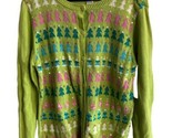 Tiara International Cardigan Sweater  Womens XL Christmas Collection Green - $13.76