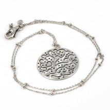 Retired Silpada Dainty Sterling CUT ABOVE Disc Micro Bead Chain Necklace N2328 - $27.95