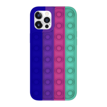 Push It Pop Fidget Toy Bubble Case Cover for iPhone XR 6.1&quot; BLUE/GREEN - £6.11 GBP