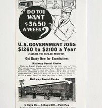1941 Railway Postal Clerk  Advertisement Railroad Jobs Franklin Institut... - $19.99