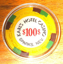 (1) $100. Karl&#39;s Hotel CASINO CHIP - Sparks Silver Club - 1960s - Sparks... - £111.52 GBP