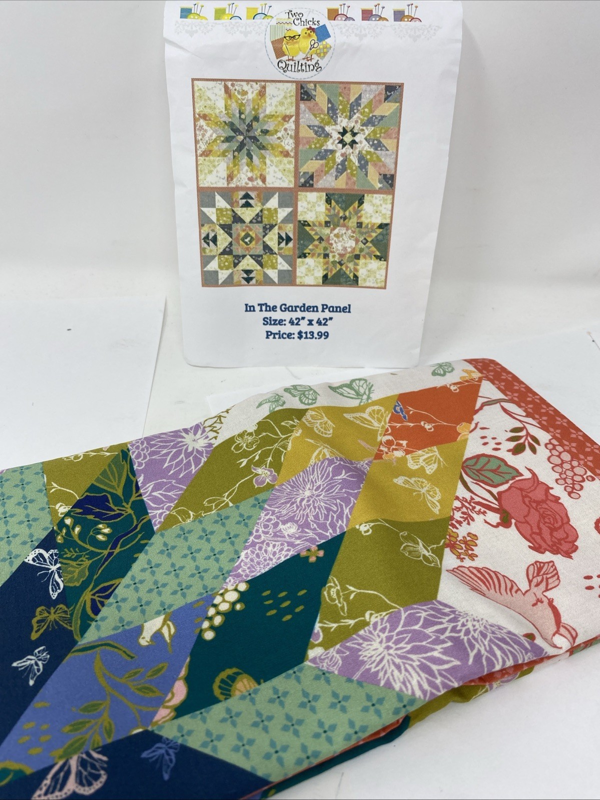 Two Chicks Quilting In the Garden Panel 42&quot; x 42&quot; NEW - $12.34