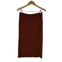 Adrienne Vittadini Midi Straight Skirt Fuzzy Stretch Brown Womens Size M - $27.72