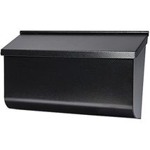 Woodlands Wall-Mount Mailbox, Medium Horizontal, Black Steel -L4010WB0 - $53.98